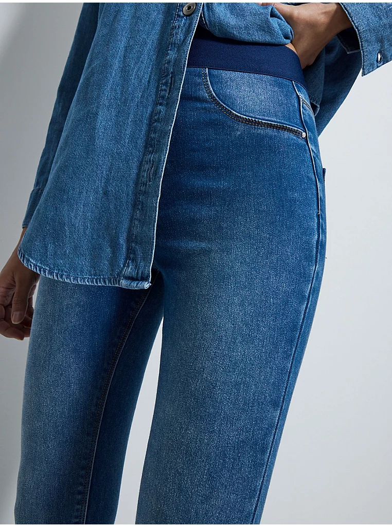 Mid Wash Rosa High Waisted Skinny Jeggings - Image 3